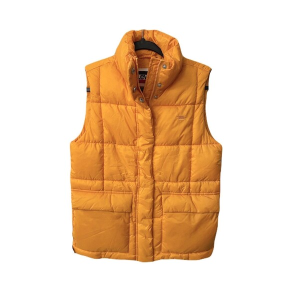 NEW Levi's Womens Size XS Apricot Orange Box Quilt Puffer Vest Down Alternative - Picture 4 of 12